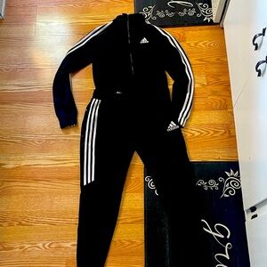 Selling an adidas black track suit pants size small sweatshirt size xs in women